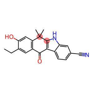 5H-Benzo[b]carbazole-3-carbonitrile, 9-ethyl-6,11-dihydro-8-hydroxy-6,6-dimethyl-11-oxo-