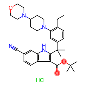 tert-Butyl 6-Cyano-2-(2-(4-ethyl-3-(4-morpholinopiperidin-1-yl)phenyl)propan-2-yl)-1H-indole-3-carboxylate Hydrochloride