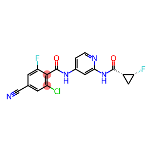 Benzamide, 2-chloro-4-cyano-6-fluoro-N-[2-[[[(1R,2R)-2-fluorocyclopropyl]carbonyl]amino]-4-pyridinyl]-