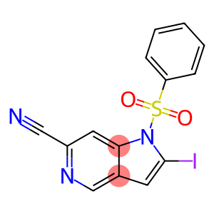 1H-Pyrrolo[3,2-c]pyridine-6-carbonitrile, 2-iodo-1-(phenylsulfonyl)-
