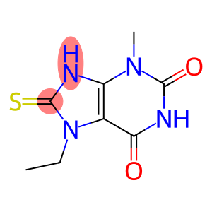 1H-Purine-2,6-dione, 7-ethyl-3,7,8,9-tetrahydro-3-methyl-8-thioxo-