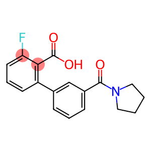 [1,1'-Biphenyl]-2-carboxylic acid, 3-fluoro-3'-(1-pyrrolidinylcarbonyl)-