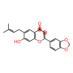 4H-1-Benzopyran-4-one,2-(1,3-benzodioxol-5-yl)-7-hydroxy-6-(3-methyl-2-buten-1-yl)-