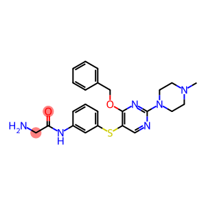 2-amino-N-[3-[[2-(4-methyl-1-piperazinyl)-4-(phenylmethoxy)-5-pyrimidinyl]thio]phenyl]