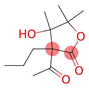 2(3H)-Furanone,  3-acetyldihydro-4-hydroxy-4,5,5-trimethyl-3-propyl-  (9CI)