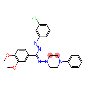 1-Piperazinamine,N-[[2-(3-chlorophenyl)diazenyl](3,4-dimethoxyphenyl)methylene]-4-phenyl-