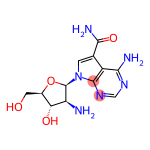 7H-Pyrrolo[2,3-d]pyrimidine-5-carboxamide,4-amino-7-(2-amino-2-deoxy-b-D-arabinofuranosyl)-