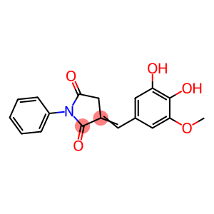 (3E)-3-[(3,4-dihydroxy-5-methoxyphenyl)methylidene]-1-phenylpyrrolidine-2,5-dione