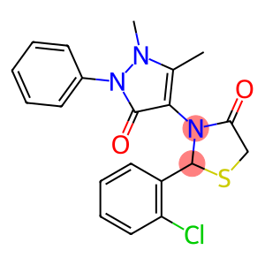 2-(2-chlorophenyl)-3-(1,5-dimethyl-3-oxo-2-phenyl-2,3-dihydro-1H-pyrazol-4-yl)-1,3-thiazolidin-4-one