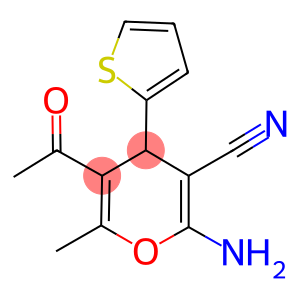 5-acetyl-2-amino-6-methyl-4-(2-thienyl)-4H-pyran-3-carbonitrile