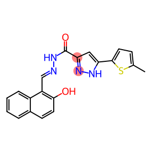 (E)-N-((2-hydroxynaphthalen-1-yl)methylene)-3-(5-methylthiophen-2-yl)-1H-pyrazole-5-carbohydrazide