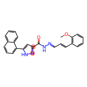 1H-Pyrazole-3-carboxylic acid, 5-(1-naphthalenyl)-, (2E)-2-[(2E)-3-(2-methoxyphenyl)-2-propen-1-ylidene]hydrazide