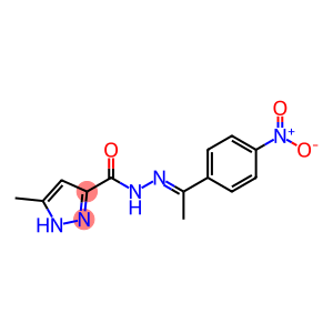 (E)-3-methyl-N-(1-(4-nitrophenyl)ethylidene)-1H-pyrazole-5-carbohydrazide