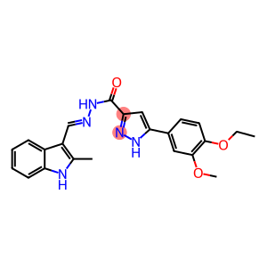 (E)-3-(4-ethoxy-3-methoxyphenyl)-N-((2-methyl-1H-indol-3-yl)methylene)-1H-pyrazole-5-carbohydrazide