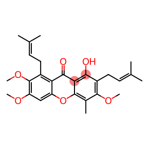 9H-Xanthen-9-one, 1-hydroxy-3,6,7-trimethoxy-4-methyl-2,8-bis(3-methyl-2-buten-1-yl)-