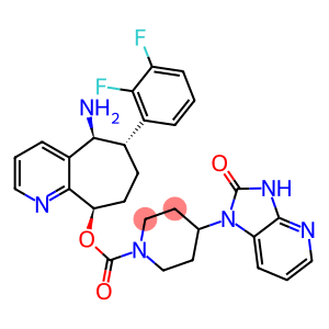 4-(2,3-Dihydro-2-oxo-1H-imidazo[4,5-b]pyridin-1-yl)-1-piperidinecarboxylic acid (5S,6S,9R)-5-amino-6-(2,3-difluorophenyl)-6,7,8,9-tetrahydro-5H-cyclohepta[b]pyridin-9-yl ester