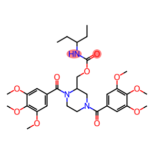 Carbamic acid,(1-ethylpropyl)-, [1,4-bis(3,4,5-trimethoxybenzoyl)-2-piperazinyl]methyl ester(9CI)