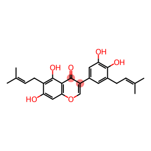 4H-1-Benzopyran-4-one, 3-[3,4-dihydroxy-5-(3-methyl-2-buten-1-yl)phenyl]-5,7-dihydroxy-6-(3-methyl-2-buten-1-yl)-