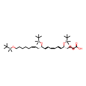 6,8,10,14-Eicosatetraenoic acid, 5,12,20-tris[[(1,1-dimethylethyl)dimethylsilyl]oxy]-, [S-[R*,S*-(E,Z,E,Z)]]-