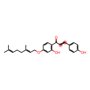 2-Propen-1-one, 1-[4-[[(2E)-3,7-dimethyl-2,6-octadien-1-yl]oxy]-2-hydroxyphenyl]-3-(4-hydroxyphenyl)-, (2E)-