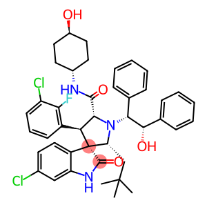 (2'R,3S,4'S,5'R)-6-氯-4 '-(3-氯-2-氟苯基)-1'-((1R,2S)-2-羟基-1,2-二苯基乙基)-N-((1R,4R)-4-羟基环己基)-2'-新戊基-2-氧代螺[二氢吲哚-3,3'-吡咯烷] -5'-甲酰胺