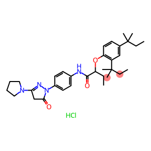 2-[2,4-bis(2-methylbutan-2-yl)phenoxy]-N-[4-(5-oxo-3-pyrrolidin-1-yl-4 H-pyrazol-1-yl)phenyl]butanamide hydrochloride