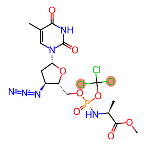 L-Alanine,N-[3'-azido-3'-deoxy-P-(2,2,2-trichloroethyl)-5'-thymidylyl]-, methyl ester(9CI)