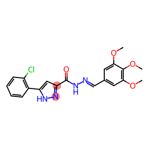 (E)-3-(2-chlorophenyl)-N-(3,4,5-trimethoxybenzylidene)-1H-pyrazole-5-carbohydrazide