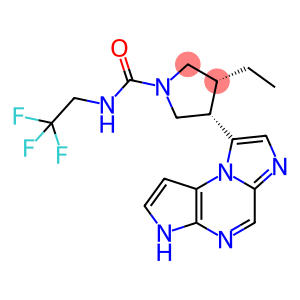 1-Pyrrolidinecarboxamide, 3-ethyl-4-(3H-imidazo[1,2-a]pyrrolo[2,3-e]pyrazin-8-yl)-N-(2,2,2-trifluoroethyl)-, (3R,4S)-