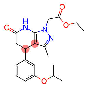 1H-Pyrazolo[3,4-b]pyridine-1-acetic acid, 4,5,6,7-tetrahydro-3-methyl-4-[3-(1-methylethoxy)phenyl]-6-oxo-, ethyl ester