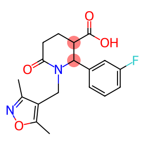 1-[(3,5-dimethyl-1,2-oxazol-4-yl)methyl]-2-(3-fluorophenyl)-6-oxopiperidine-3-carboxylic acid