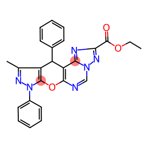 ethyl 10-methyl-8,11-diphenyl-8,11-dihydropyrazolo[4',3':5,6]pyrano[3,2-e][1,2,4]triazolo[1,5-c]pyrimidine-2-carboxylate