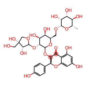 4H-1-Benzopyran-4-one, 3-[(O-D-apio-β-D-furanosyl-(1→2)-O-[6-deoxy-α-L-mannopyranosyl-(1→6)]-β-D-galactopyranosyl)oxy]-5,7-dihydro-2-(4-hydroxyphenyl)-