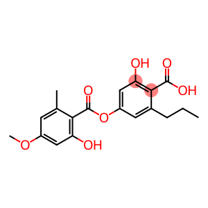 Benzoic acid, 2-hydroxy-4-[(2-hydroxy-4-methoxy-6-methylbenzoyl)oxy]-6-propyl-