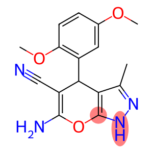 6-amino-4-(2,5-dimethoxyphenyl)-3-methyl-1,4-dihydropyrano[2,3-c]pyrazole-5-carbonitrile