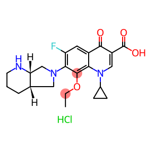 3-Quinolinecarboxylic acid, 1-cyclopropyl-8-ethoxy-6-fluoro-1,4-dihydro-7-[(4aR,7aR)-octahydro-6H-pyrrolo[3,4-b]pyridin-6-yl]-4-oxo-, hydrochloride (1:1), rel-