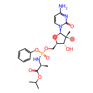 L-Alanine, N-[[P(S),2'R]-2'-deoxy-2'-fluoro-2'-Methyl-P-phenyl-5'-cytidylyl]-, 1-Methylethyl ester