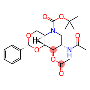 2-乙酰氨基-3-O-乙酰基-4,6-亚苄基的N-BOC-1,2,5-三脱氧-1,5-亚氨基D葡萄糖醇