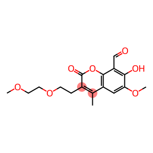 2H-1-Benzopyran-8-carboxaldehyde, 7-hydroxy-6-methoxy-3-[2-(2-methoxyethoxy)ethyl]-4-methyl-2-oxo-