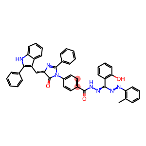 Benzoic acid, 4-[4,5-dihydro-5-oxo-2-phenyl-4-[(2-phenyl-1H-indol-3-yl)methylene]-1H-imidazol-1-yl]-, 2-[(2-hydroxyphenyl)[2-(2-methylphenyl)diazenyl]methylene]hydrazide