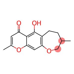 4H-Pyrano[3,2-h][1]benzoxepin-4-one, 6,7,8,9-tetrahydro-5-hydroxy-2,8-dimethyl-, stereoisomer