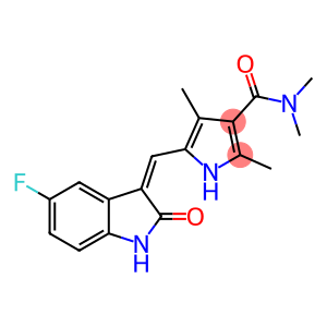 1H-Pyrrole-3-carboxamide, 5-[(Z)-(5-fluoro-1,2-dihydro-2-oxo-3H-indol-3-ylidene)methyl]-N,N,2,4-tetramethyl-