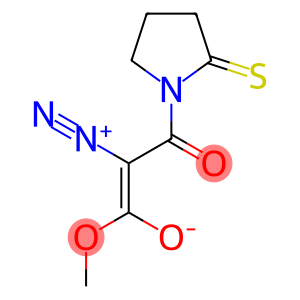 1-Pyrrolidinepropanoic  acid,  -alpha--diazo--bta--oxo-2-thioxo-,  methyl  ester