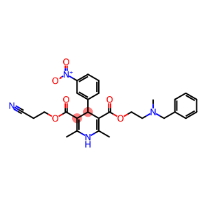 3,5-Pyridinedicarboxylic acid, 1,4-dihydro-2,6-dimethyl-4-(3-nitrophenyl)-, 3-(2-cyanoethyl) 5-[2-[methyl(phenylmethyl)amino]ethyl] ester