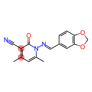 1-[(1,3-benzodioxol-5-ylmethylene)amino]-4,6-dimethyl-2-oxo-1,2-dihydro-3-pyridinecarbonitrile