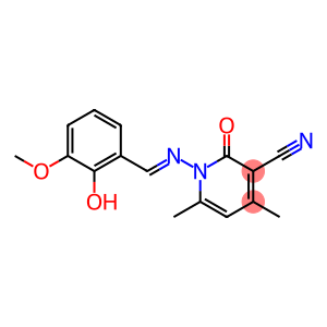 1-[(2-hydroxy-3-methoxybenzylidene)amino]-4,6-dimethyl-2-oxo-1,2-dihydro-3-pyridinecarbonitrile