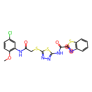 N-[5-[2-(5-chloro-2-methoxyanilino)-2-oxoethyl]sulfanyl-1,3,4-thiadiazol-2-yl]-1,3-benzothiazole-2-carboxamide