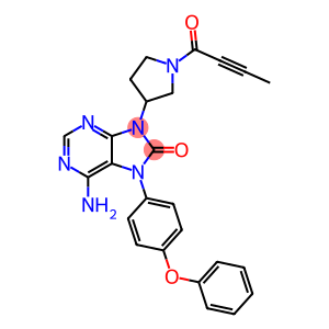 8h-purin-8-one, 6-amino-7,9-dihydro-9-[1-(1-oxo-2-butyn-1-yl)-3-pyrrolidinyl]-7-(4-phenoxyphenyl)-