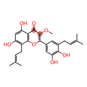 4H-1-Benzopyran-4-one, 2-[3,4-dihydroxy-5-(3-methyl-2-buten-1-yl)phenyl]-5,7-dihydroxy-3-methoxy-8-(3-methyl-2-buten-1-yl)-