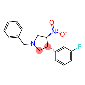 Pyrrolidine, 3-(3-fluorophenyl)-4-nitro-1-(phenylmethyl)-, (3R,4S)-rel-